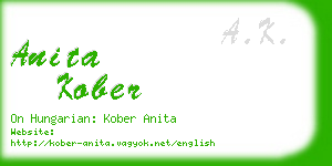 anita kober business card